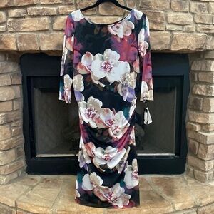 NWT Ignite Evenings New York black floral dress. Size 18W